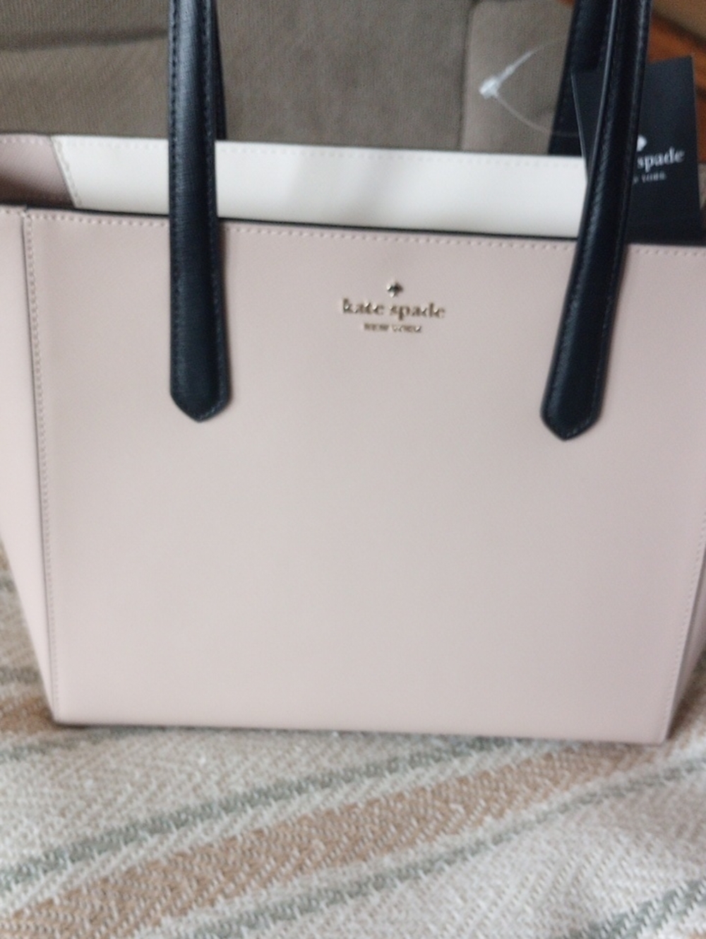 NWT Kate Spade Medium Tote K1006 Color Block Warm Beige